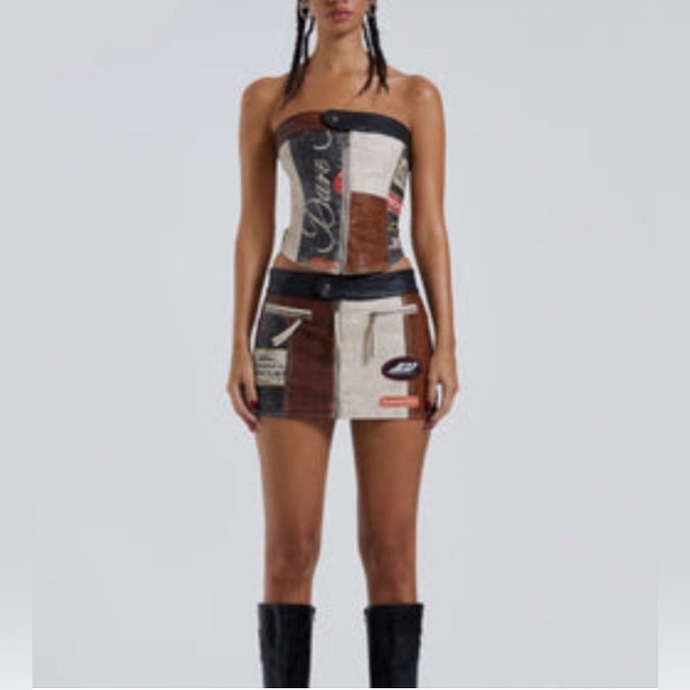 Jaded London Multicolor Skirt Set